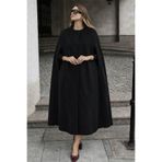 comstar Kadın Kolsuz Relax Fit Siyah Kaşe Panço