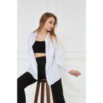 Comstar Kadın Oversize Uzun Basic Beyaz Gömlek - 40