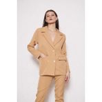Comstar Kadın Owersize Ceket Pantolon Takım - Taba - 1 Drop - 42