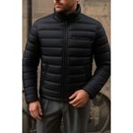 Comstar Siyah Slim Fit Erkek Kışlık Şişme Mont Astarlı ve Fonksiyonel Günlük Kullanım
