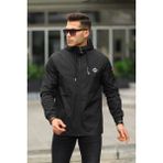 Comstarmoda Erkek Içi Astarlı Suya Dayanıklı Kapüşonlu Cepli Yağmurluk - 2XL - Siyah