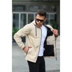 Comstarmoda Erkek Içi Astarlı Suya Dayanıklı Kapüşonlu Cepli Yağmurluk - 3XL - Gri - Koyu Gri