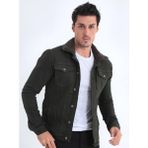 Comstarmoda Erkek Içi Kürklü Kot Ceket - Haki - Haki - XL