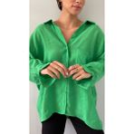 Comstarmoda Kadın Owersize Uzun Basic Gömlek - Lila - Standart