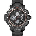 Comwatch Erkek Analog & Dijital Spor Kol Saati Çelik Kasa Çelik Kordon Su Geçirmez Çok Fonksiyonlu Model - Tek Ebat