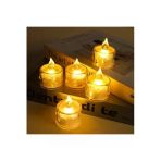 C&On Design Titreyen Alevli Kristal Erimiş Led Mum 5'Li Hareketli Alevli Eriyen Yapay Mum Pilli Led