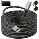 Conable 4K DisplayPort HDMI Kablosu 20FT, 4K@60Hz HDR, HDMI Kablosu UHD Dönüştürücü, Tek Yönlü Örgülü Kablo, HDTV, Monitör, Projektör için 4K@60Hz 2K@120Hz 1080P Desteği
