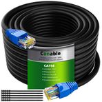 Conable Cat5e Dış Mekan Ethernet Kablosu 100 Ayak, Cat 5e Ağır Hizmet İnternet Ağı LAN Kablosu, Cat 6'dan Daha Esnek, Su Geçirmez, PVC ve LLDPE UV Çift Ceketler Duvar, Doğrudan Gömme, Yönlendirici, POE, İç