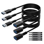 Conable USB 3.0 Uzatma Kablosu 4 Ayaklar (3 Paket), USB A Erkekten Dişi Kabloya (Seçim için 2 ft ila 100 ft arası), Yazıcı, Klavye, Fare, Flash Sürücü, Sabit Sürücü-4FT/3PK için 5Gbps Veri Aktarımı