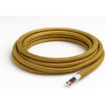Conana Dekoratif Kumaş Aydınlatma Elektrik Kablosu (2*0,50 TTR) (Simli Gold) 1 Metre - Altın