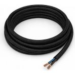 Conana Dekoratif Kumaş Aydınlatma Elektrik Kablosu (2x0,50 Ttr) (Siyah) 1 Metre
