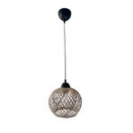 CONANA Sarkıt Ip Top Avize 20cm Başlık -Ampul Dahil Değildir- Jüt Top (70CM Siyah KABLO) jüt siyah 20 x 60