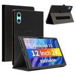 CONAPIKA Odea A12 için Tablet Kılıfı, Ultra İnce PU Deri Kapak Katlanır Stand Koruyucu Kılıf Multi Viewing Angle Mıknatıslı Kılıf Kalem Tutucu ve El Kayışı Odea A12 için, Siyah