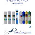 Conax 8 Aşama Açık Kasa Su Arıtma Sistemi Uyumlu 80 Gpd Membran Filtre Seti
