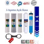 Conax Tüm Açık Kasalar İçin 5 Aşamalı Filtre Takımı, 80 GPD Membranlı, Anahtar Hediyeli