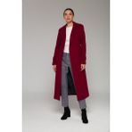 Concept Pelerin ve Apolet Detaylı Çıt Çıt Kapamalı Ara Boy Kaban Fes 3771 - 40 - Fes Bordo
