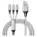 Concord 2.4 A 120 cm 3 Çıkışlı Mikro Usb Lightning Type-C Kablo