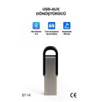 Concord Bt-14 Araç Teyp Bluetooth Çevirici Usb Dönüştürücü Usb‑Aux Araç İçi Alıcı