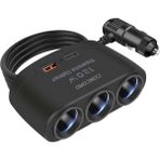 Concord C-778 120W Çakmaklık Çoğaltıcı + Type-C + USB Çıkışlı - Siyah