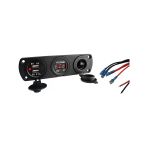 Concord Dijital Göstergeli Voltaj Ölçerli Çift Usb Çakmaklık Girişli Araç, Tır, Bot, Tekne Marine, Şarj Aleti 12-24Volt