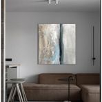 Concreto Yağlı Boya Dokulu Tablo 50X70 Gold Çerçeveli