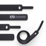 conecto Cırt cırtlı kablo bağı, 15 cm, halkalı cırt cırtlı bant, kablo yönetimi, kablo düzenleyici, cırt cırtlı kablo bağı, siyah, 30 adet