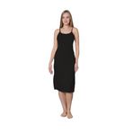 Confeo Kadın İnce Askılı Uzun Modal Siyah Kombinezon C8T1N0O108 SİYAH 2 XL-3 XL