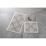 Confetti Ornamental 57x100-50x57 cm Bej Banyo Halısı