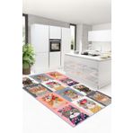Confidence Home Makinede Yıkanabilir Kaymaz Taban Leke Tutmaz Modern Renkli Mutfak Halısı Ve Balkon Halısı