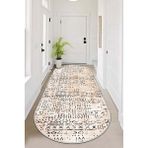 Confidence Home Makinede Yıkanabilir Kaymaz Taban Leke Tutmaz Oval Yolluk Ev Dekorasyonu Için Bej Kesme Yolluk - 80 x 200 cm