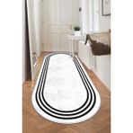Confidence Home Makinede Yıkanabilir Kaymaz Taban Leke Tutmaz Oval Yolluk Ev Dekorasyonu Için Beyaz Kesme Yolluk - 100 x 450 cm