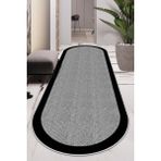 Confidence Home Makinede Yıkanabilir Kaymaz Taban Leke Tutmaz Oval Yolluk Ev Dekorasyonu Için Gri Kesme Yolluk - 60 x 200 cm