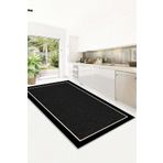 Confidence Home Makinede Yıkanabilir Kaymaz Taban Leke Tutmaz Siyah Mutfak Halısı Salon Halısı Ve Yolluk