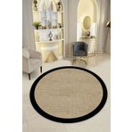 Confidence Home Makinede Yıkanabilir Kaymaz Taban Leke Tutmaz Yuvarlak Siyah Mutfak Halısı Ve Balkon Halısı