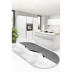 Confidence Home Yıkanabilir Kaymaz Leke Tutmaz Salon Halısı Mutfak Halısı Koridor Halısı Yolluk ve Paspas - 40 x 60 cm - Gri - Beyaz