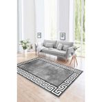 Confidence Home Yıkanabilir Kaymaz Leke Tutmaz Salon Halısı Mutfak Halısı Koridor Halısı Yolluk ve Paspas - 60 x 250 cm - Gri