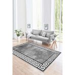 Confidence Home Yıkanabilir Kaymaz Leke Tutmaz Salon Halısı Mutfak Halısı Koridor Halısı Yolluk ve Paspas - 80 x 500 cm - Gri
