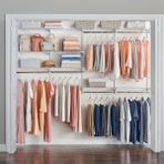 Configurations Deluxe Dolap Kiti, Beyaz, 4-8 Ft., Genişletilebilir Raf ve Teleskopik Çubuklu Tel Raf Kiti, Özel Dolap Düzenleme Sistemi, Kolay Kurulum - 000-Siyah - 1 Adet - Option-1