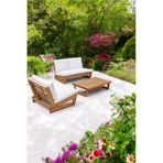 Conforlove Bahçe Balkon Masif Kestane Ahşap Koltuk 2+1+orta Sehpa Krem
