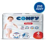 Confy Premium No:4 Maxi 210 Adet Külot Bebek Bezi