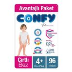 Confy Premium No:4+ Maxi Plus 96 Adet Bebek Bezi