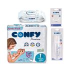 Confy Premium Yenidoğan Seti ( Bebek Bezi, Islak Mendil,Emzik, Biberon)