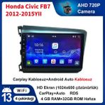 Conio Honda Civic Fb7 2012-2015YIL 9'inç Araba Android Multimedya Carplay Navigasyon Cihazı - Piyano Siyahı