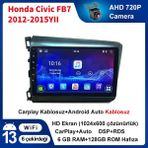 Conio Honda Civic Fb7 2012-2015YIL 9'inç Araba Android Multimedya Carplay Navigasyon Cihazı - Siyah - Mavi