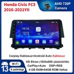 Conio Honda Civic Fc5 2016-2021YIL Yıl)4gb Ram 64GB Rom Android Multimedya Sürüm 13 Kablosuz Carplay Navigasyon 9 Inç Ekran