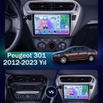 Conio Peugeot 301 (2012-2023 Yıl Uyumlu) 9 Inç 4gb Ram 32GB Rom Android 14 Kablosuz Carplay Navigasyon Kamera Destekli Multimedya - Gümüş