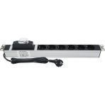 Connect 19" 1u 6'lı Schuko Soketli Alüminyum Rack Kabin Grup Prizi Pdu