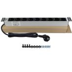 Connect 19" 1u 9'lu Schuko Soketli Alüminyum Rack Kabin Grup Prizi Pdu