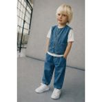Connemara Erkek Çocuk Kot Yelek Pantolon Takım Düğmeli Denim 2'li Takım Kombin - 6 - 7 Yaş - Baby Sketching