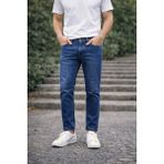 Connemara Erkek Slim Fit Lacivert Kot Pantolon – Doğal Yıkama, Dar Paça, Denim Kumaş - Açık Mavi - 32